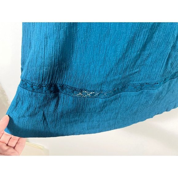 ANTHROPOLOGIE Meadow Rue teal dress size 8 short sleeve, stretch, mid length - Picture 6 of 12